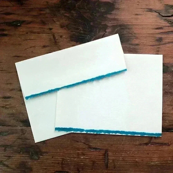 Paper Presentation Blue Deckle-Edged Letter Writing Set - Picture 1 of 4